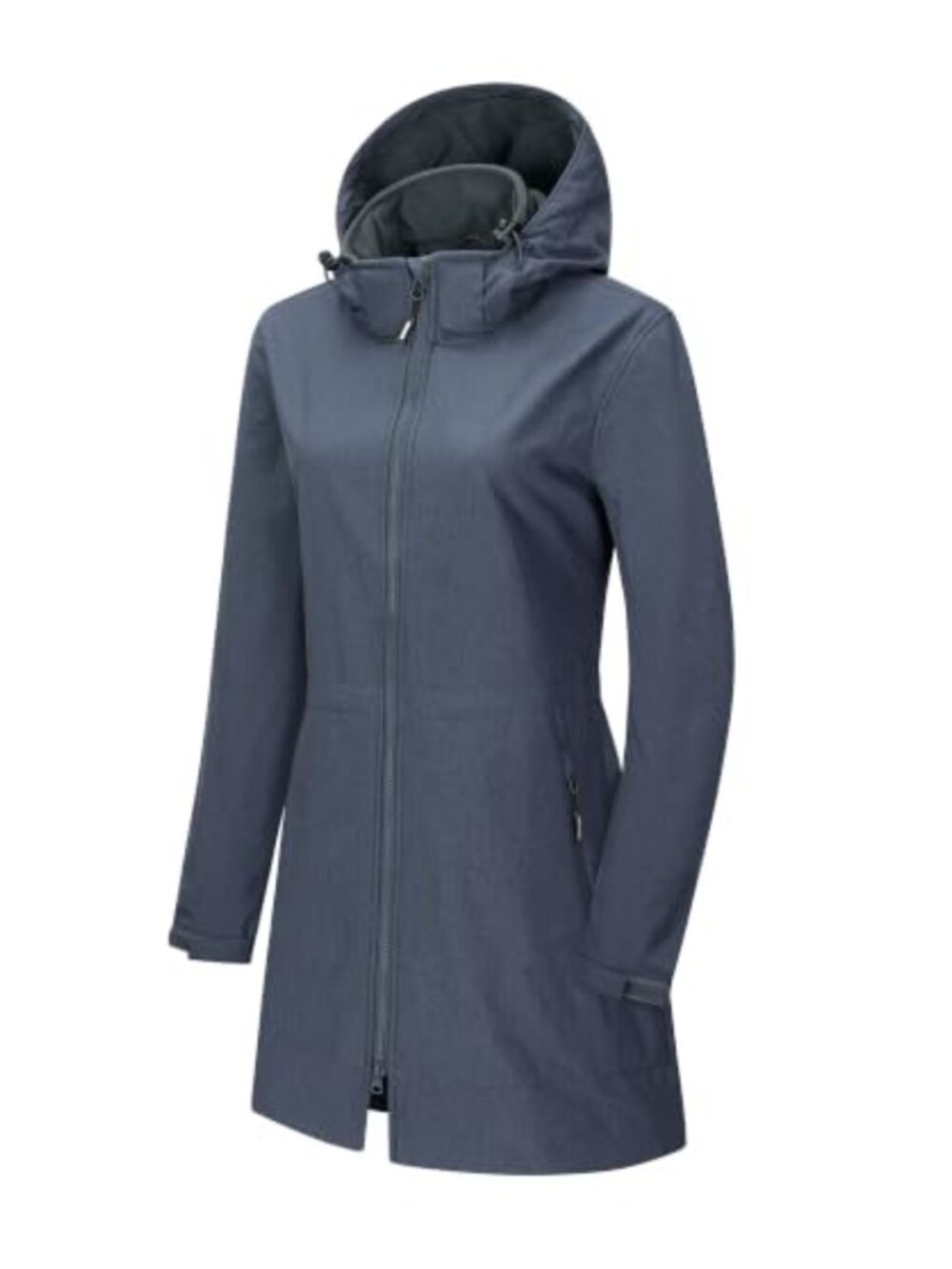 Women's Softshell Jacket Removable Hood Fleece Lined Windbreaker Rain Coat